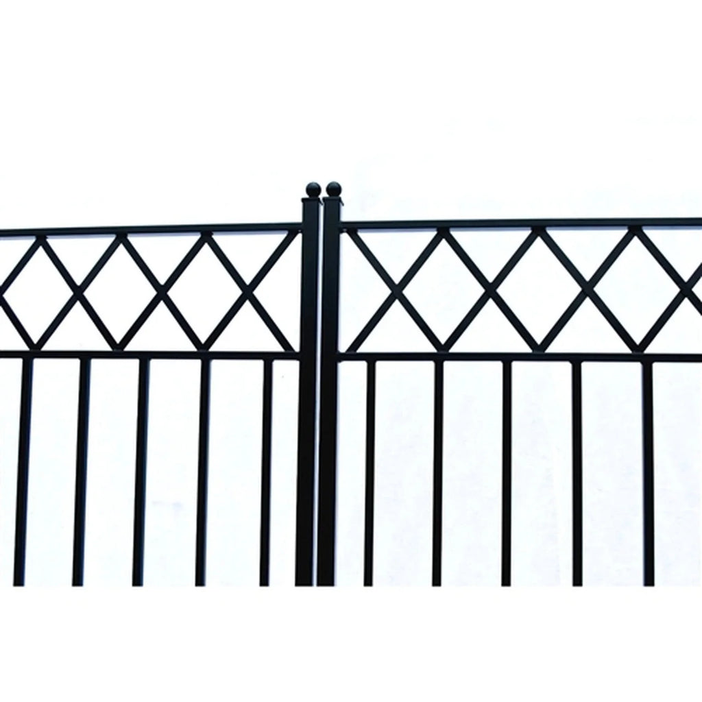 Aleko Steel Dual Swing Driveway Gate - STOCKHOLM Style - 18
