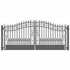 Aleko Steel Dual Swing Driveway Gate - VENICE Style - 12 x