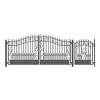 Aleko Steel Dual Swing Driveway Gate - VENICE Style - 14 ft