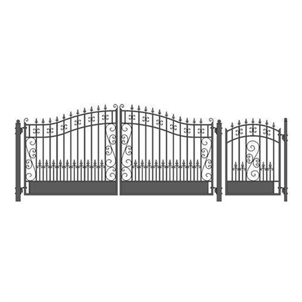 Aleko Steel Dual Swing Driveway Gate - VENICE Style - 14 ft