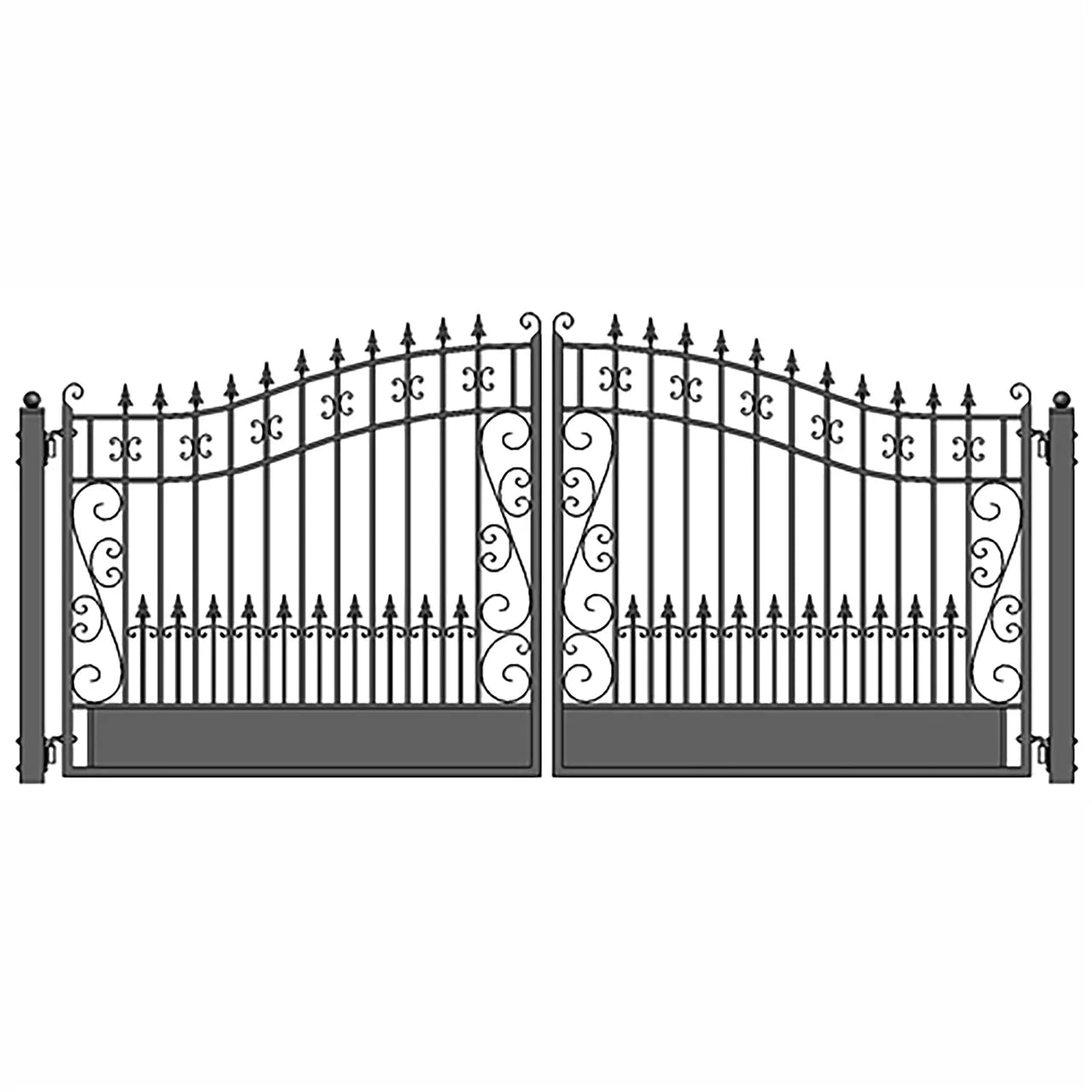 Aleko Steel Dual Swing Driveway Gate - VENICE Style - 14 x
