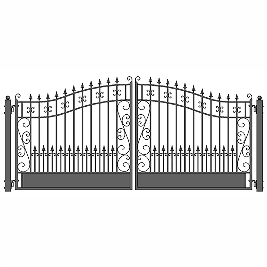 Aleko Steel Dual Swing Driveway Gate - VENICE Style - 16 x