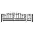Aleko Steel Dual Swing Driveway Gate - VENICE Style - 18 ft