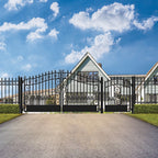 Aleko Steel Dual Swing Driveway Gate - VENICE Style - 18 ft