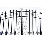 Aleko Steel Dual Swing Driveway Gate - VENICE Style - 18 ft