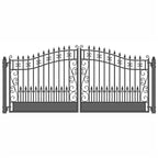 Aleko Steel Dual Swing Driveway Gate - VENICE Style - 18 x