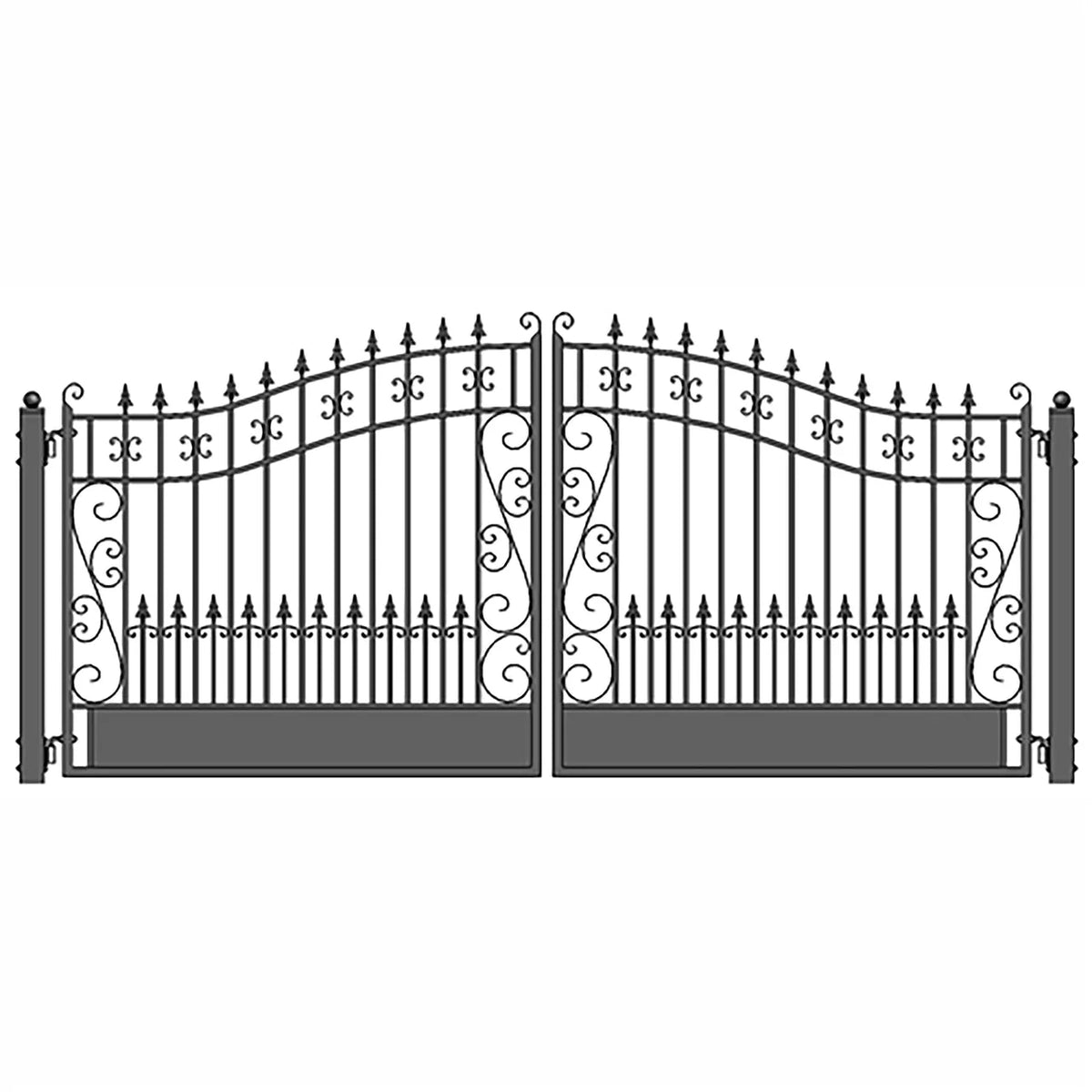 Aleko Steel Dual Swing Driveway Gate - VENICE Style - 18 x