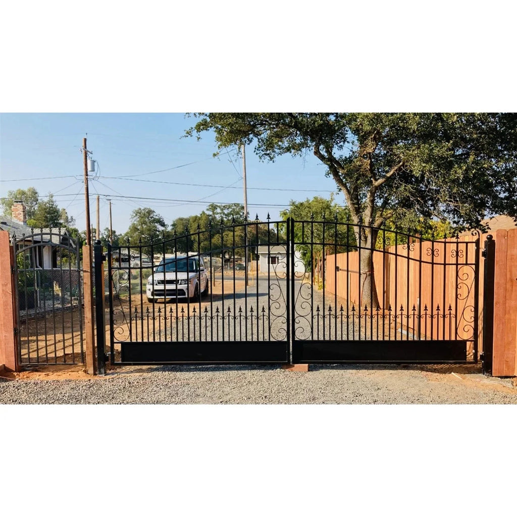 Aleko Steel Dual Swing Driveway Gate - VENICE Style - 18 x