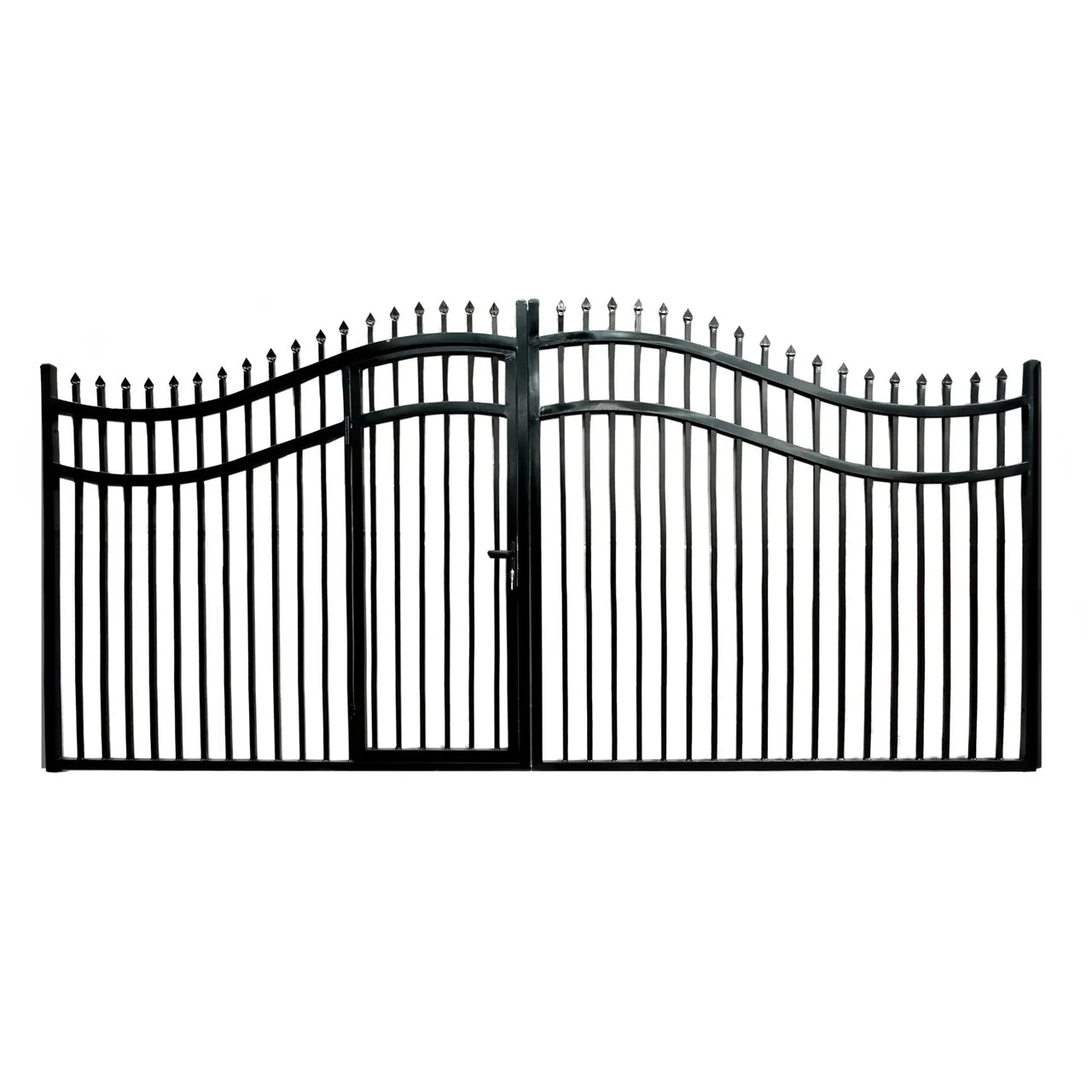 Aleko Steel Dual Swing Driveway Gate with Built-In