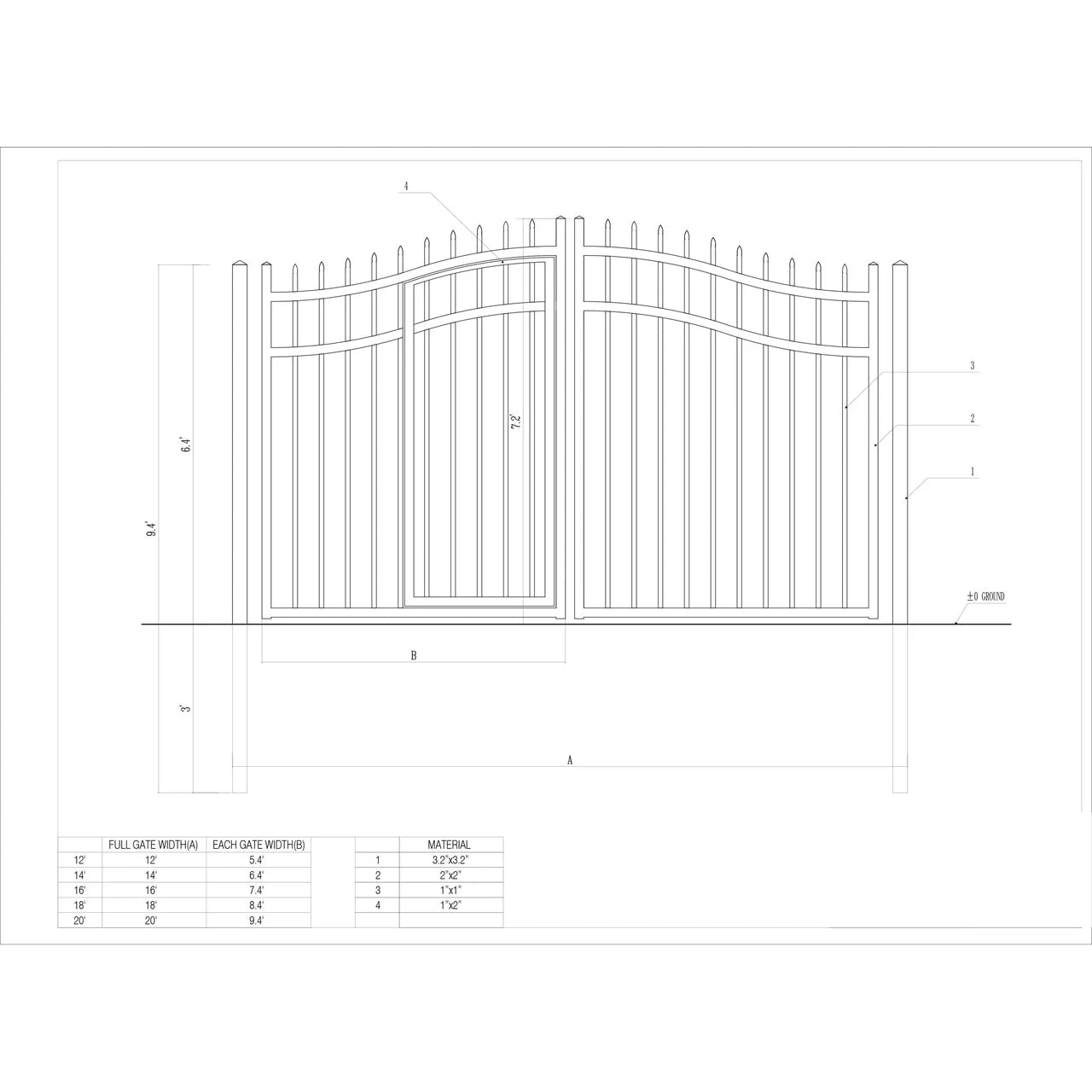 Aleko Steel Dual Swing Driveway Gate with Built-In