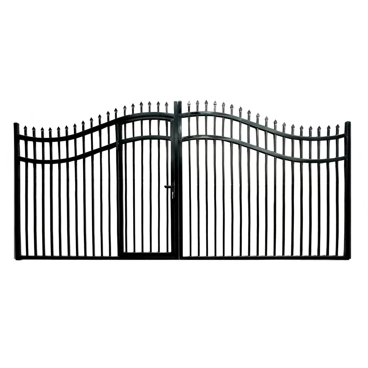 Aleko Steel Dual Swing Driveway Gate with Built-In