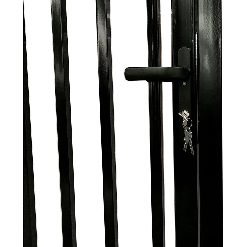 Aleko Steel Dual Swing Driveway Gate with Built-In