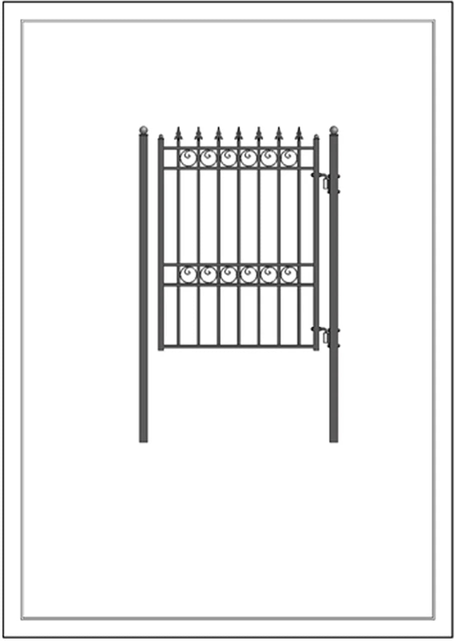 Aleko Steel Pedestrian Gate - OSLO Style - 5 ft