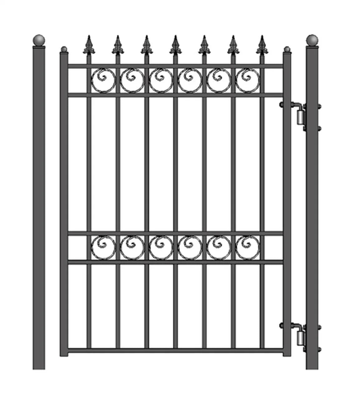 Aleko Steel Pedestrian Gate - OSLO Style - 5 ft
