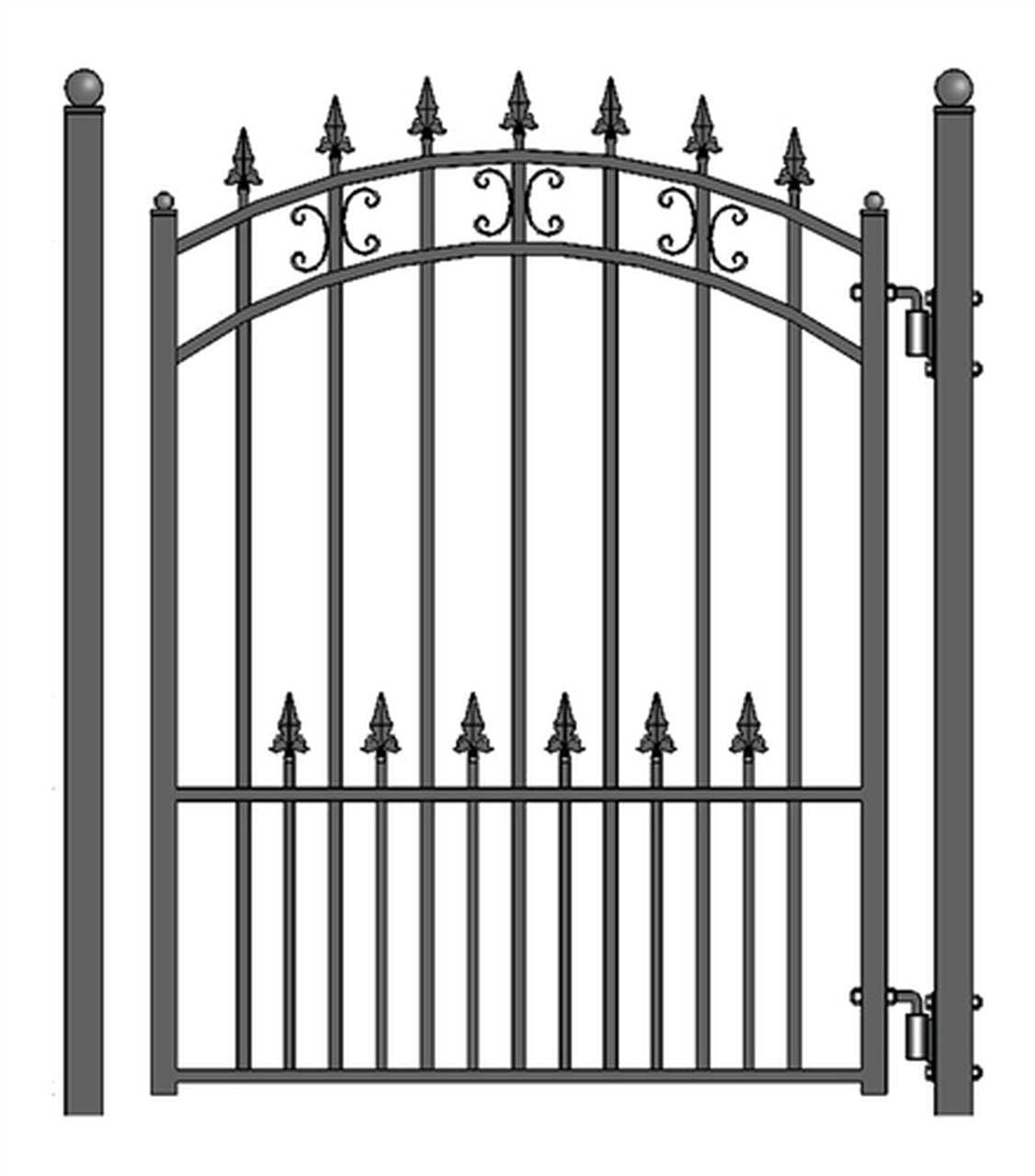 Aleko Steel Pedestrian Gate - ST.PETERSBURG Style - 5 ft