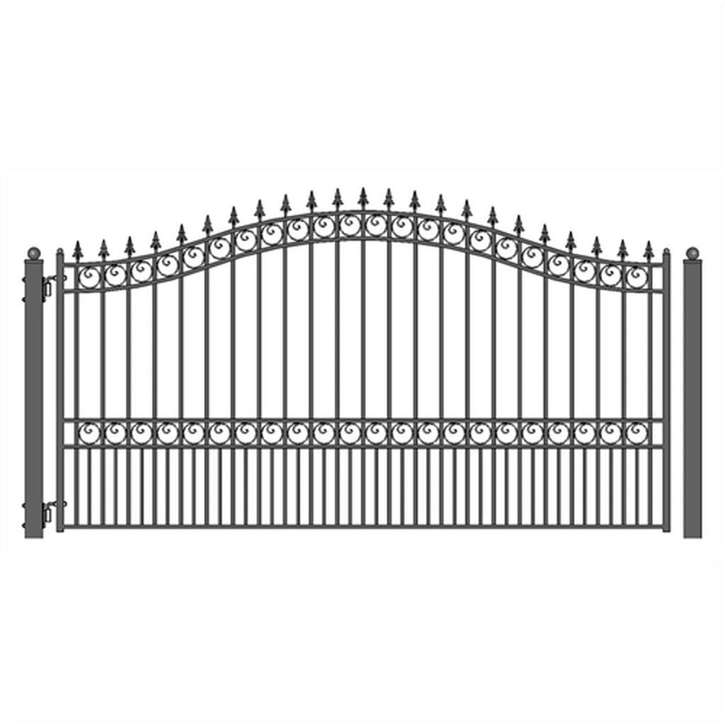 Aleko Steel Single Swing Driveway Gate - LONDON Style - 12