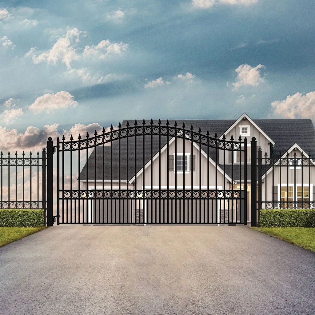 Aleko Steel Single Swing Driveway Gate - LONDON Style - 12