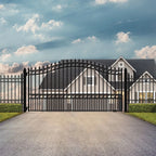 Aleko Steel Single Swing Driveway Gate - LONDON Style - 12