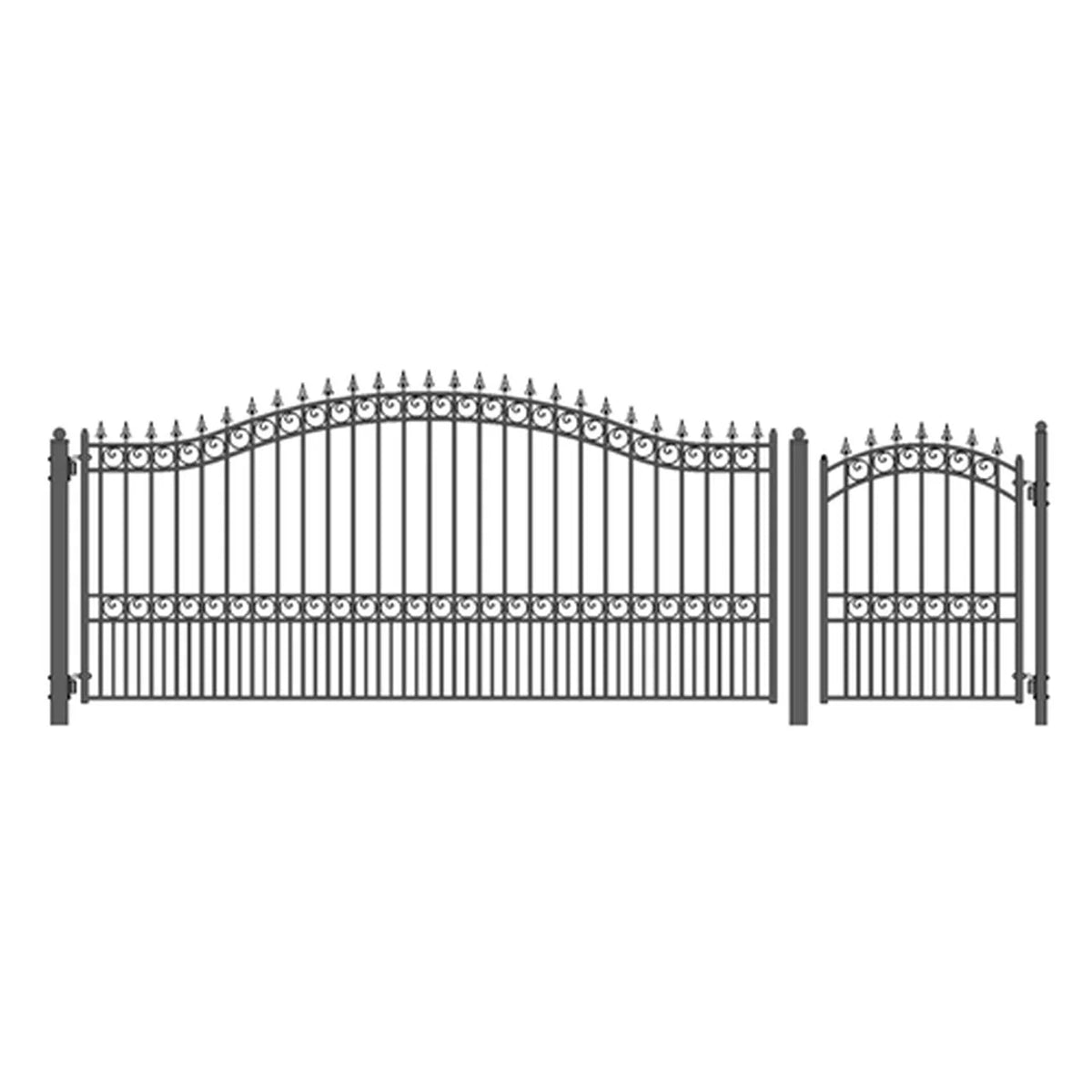 Aleko Steel Single Swing Driveway Gate - LONDON Style - 14