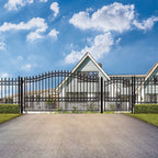 Aleko Steel Single Swing Driveway Gate - LONDON Style - 14