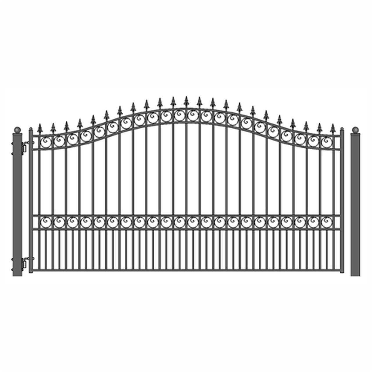 Aleko Steel Single Swing Driveway Gate - LONDON Style - 14