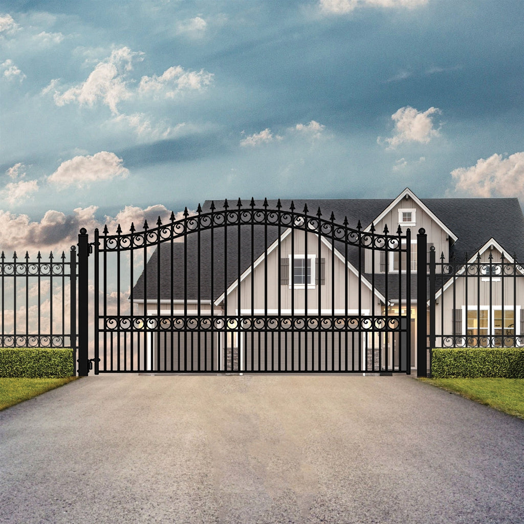 Aleko Steel Single Swing Driveway Gate - LONDON Style - 14