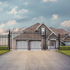 Aleko Steel Single Swing Driveway Gate - MADRID Style - 12