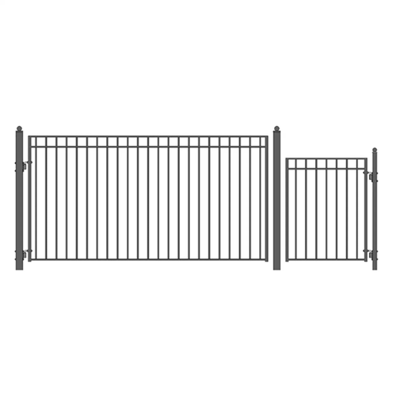 Aleko Steel Single Swing Driveway Gate - MADRID Style - 12