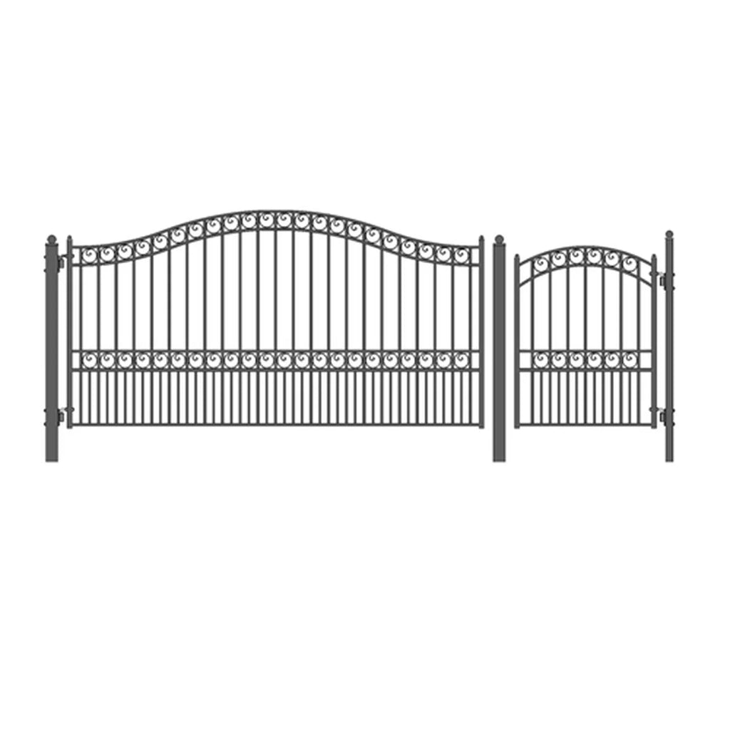 Aleko Steel Single Swing Driveway Gate - PARIS Style - 12