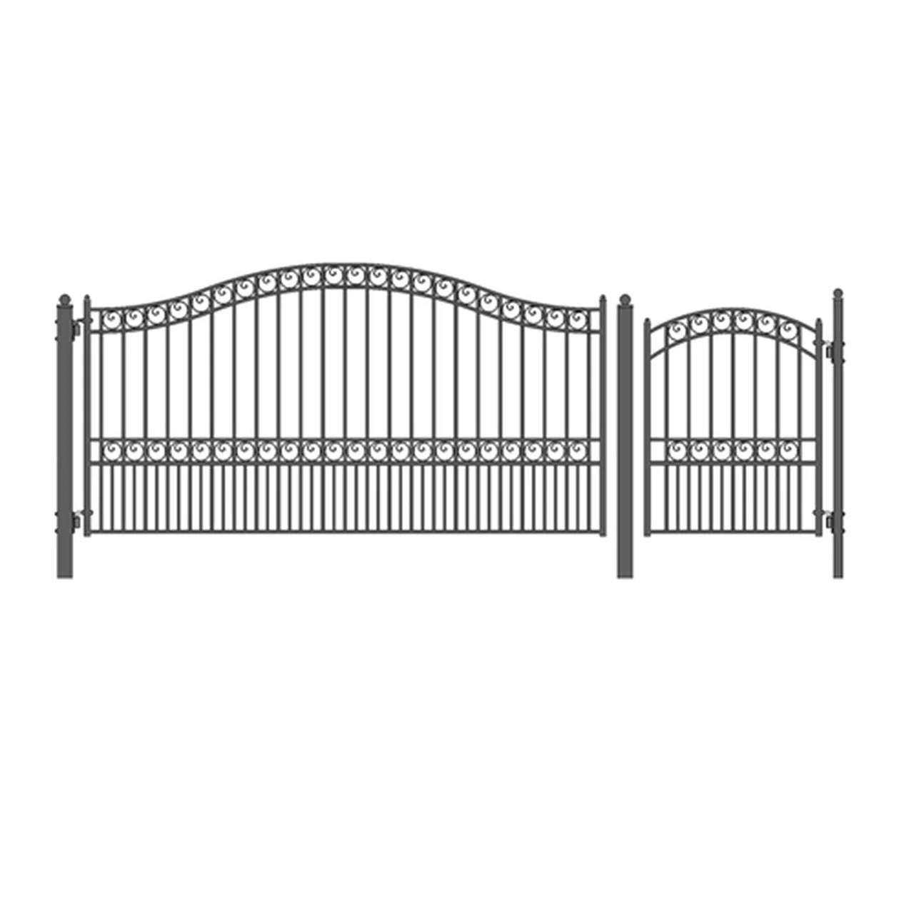 Aleko Steel Single Swing Driveway Gate - PARIS Style - 12