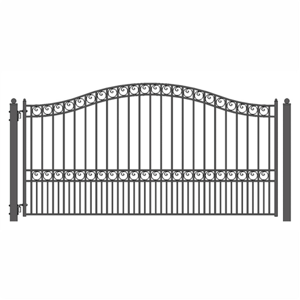 Aleko Steel Single Swing Driveway Gate - PARIS Style - 12 x