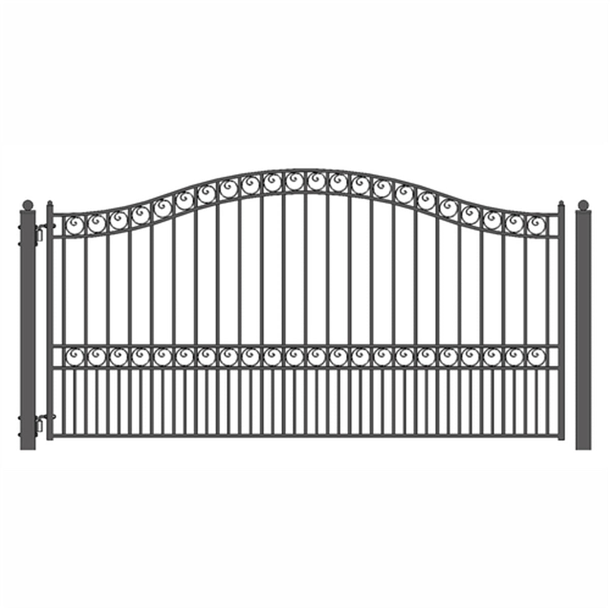 Aleko Steel Single Swing Driveway Gate - PARIS Style - 12 x