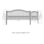 Aleko Steel Single Swing Driveway Gate - PARIS Style - 14
