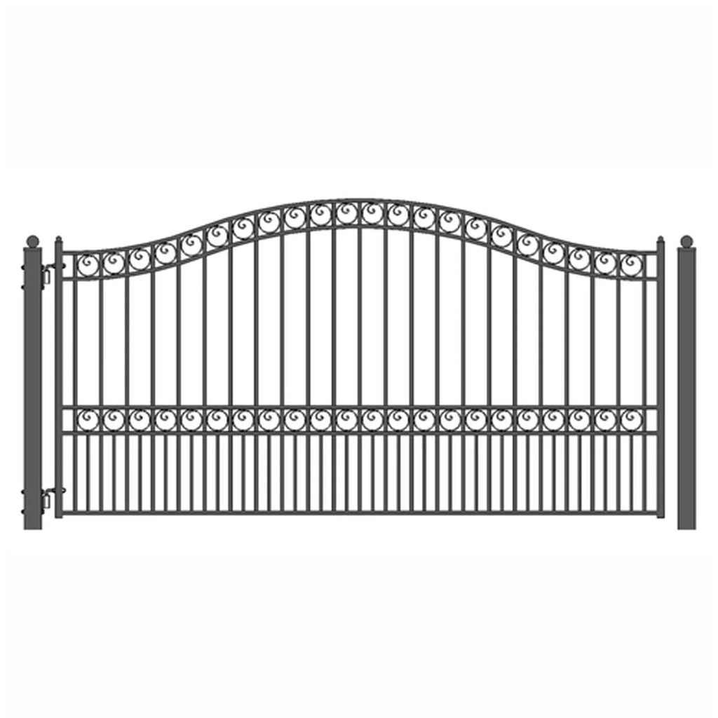 Aleko Steel Single Swing Driveway Gate - PARIS Style - 14 x