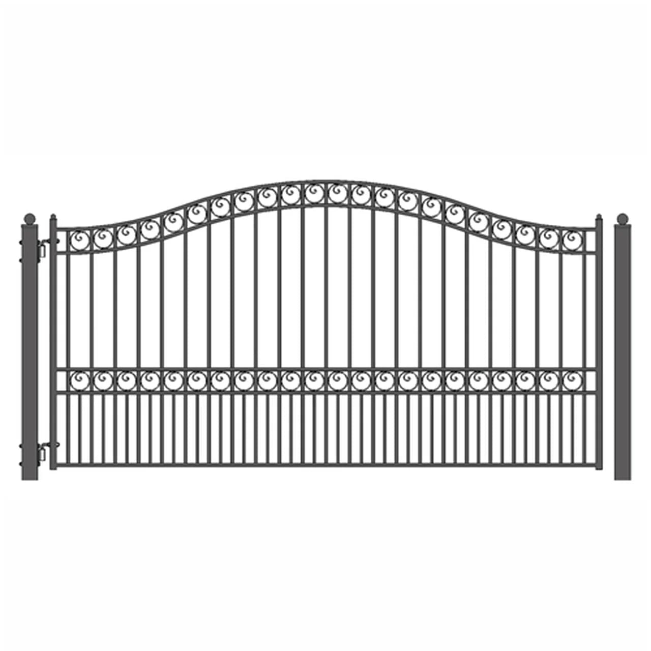 Aleko Steel Single Swing Driveway Gate - PARIS Style - 14 x