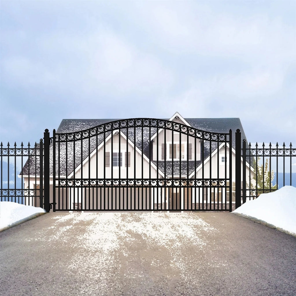 Aleko Steel Single Swing Driveway Gate - PARIS Style - 14 x