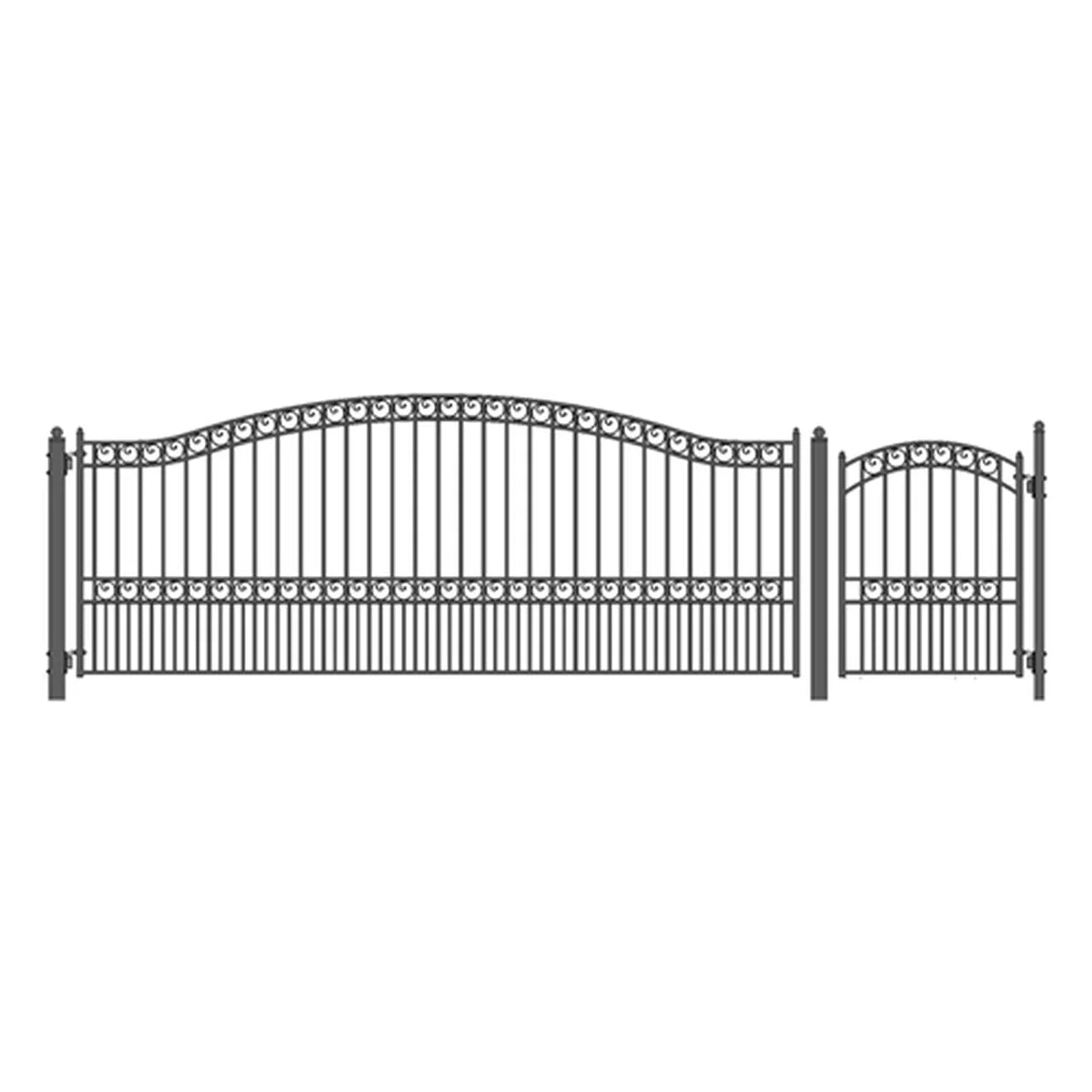 Aleko Steel Single Swing Driveway Gate - PARIS Style - 16