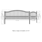 Aleko Steel Single Swing Driveway Gate - PARIS Style - 16