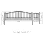 Aleko Steel Single Swing Driveway Gate - PARIS Style - 18