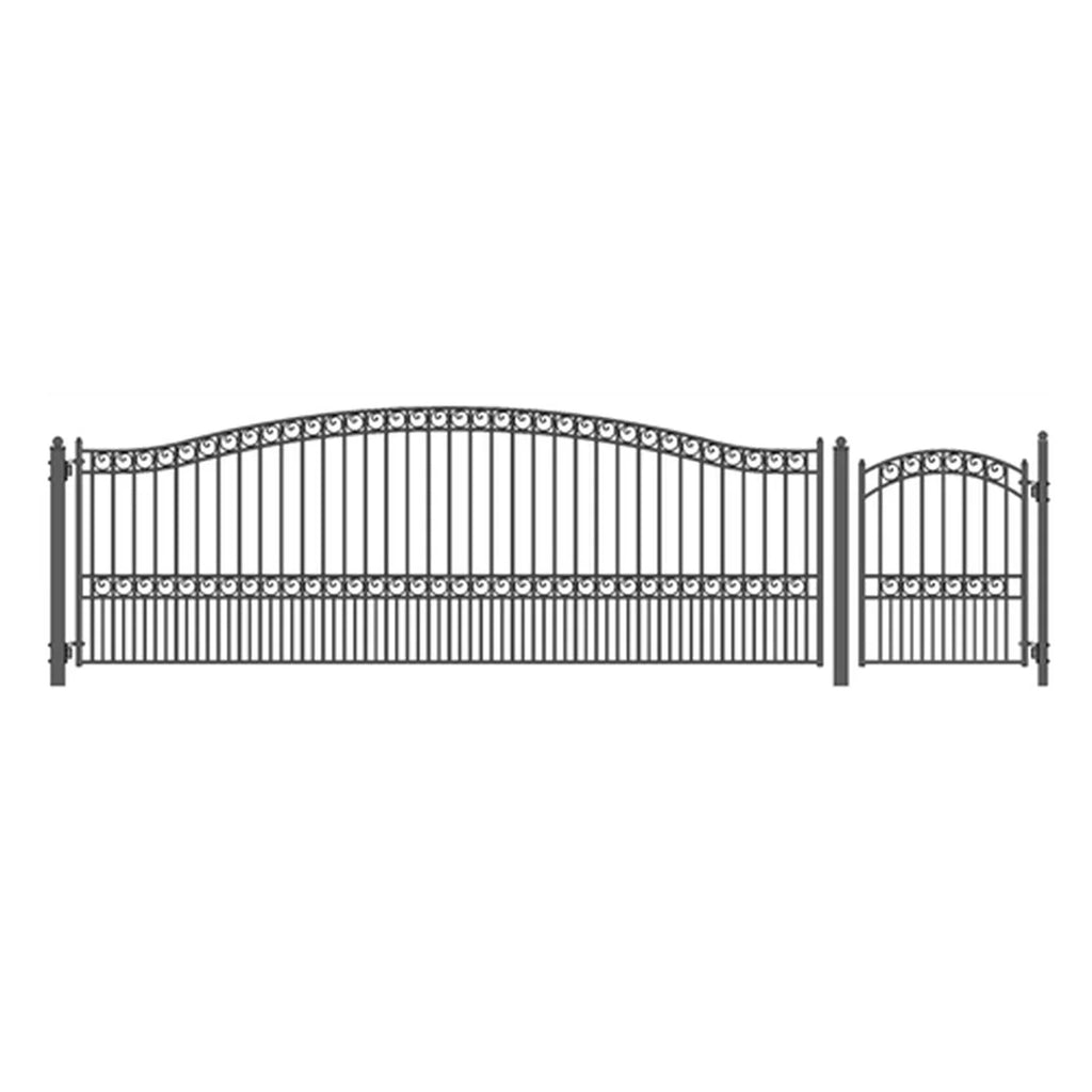 Aleko Steel Single Swing Driveway Gate - PARIS Style - 18