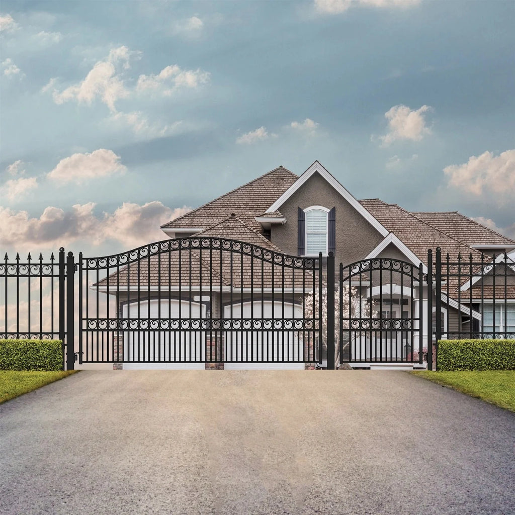 Aleko Steel Single Swing Driveway Gate - PARIS Style - 18