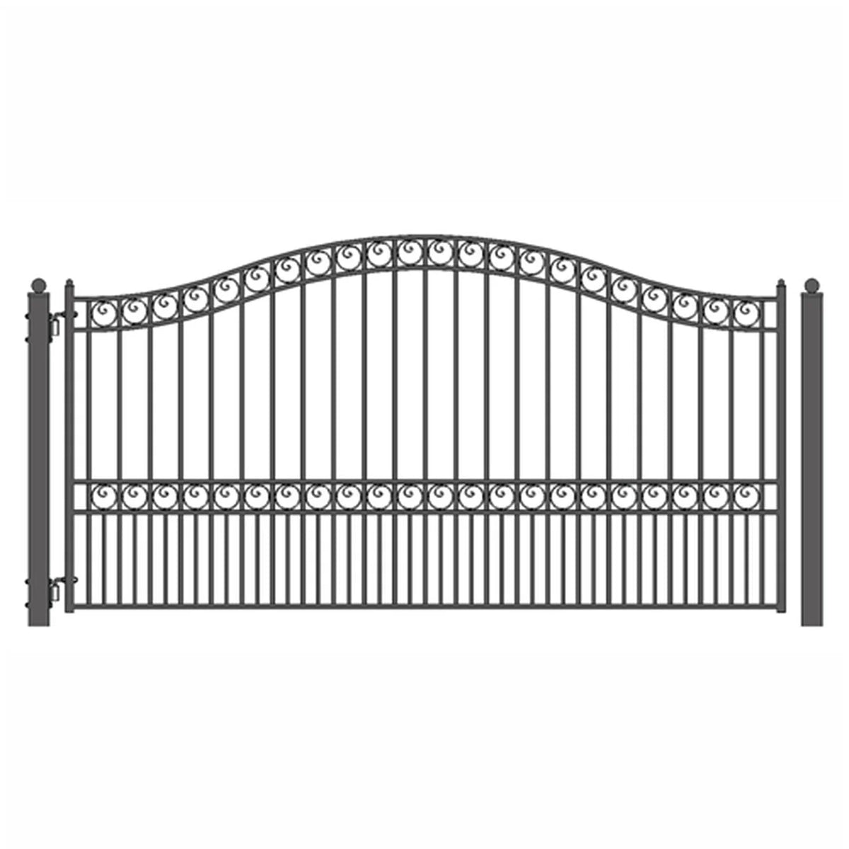 Aleko Steel Single Swing Driveway Gate - PARIS Style - 18 x