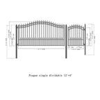 Aleko Steel Single Swing Driveway Gate - PRAGUE Style - 12