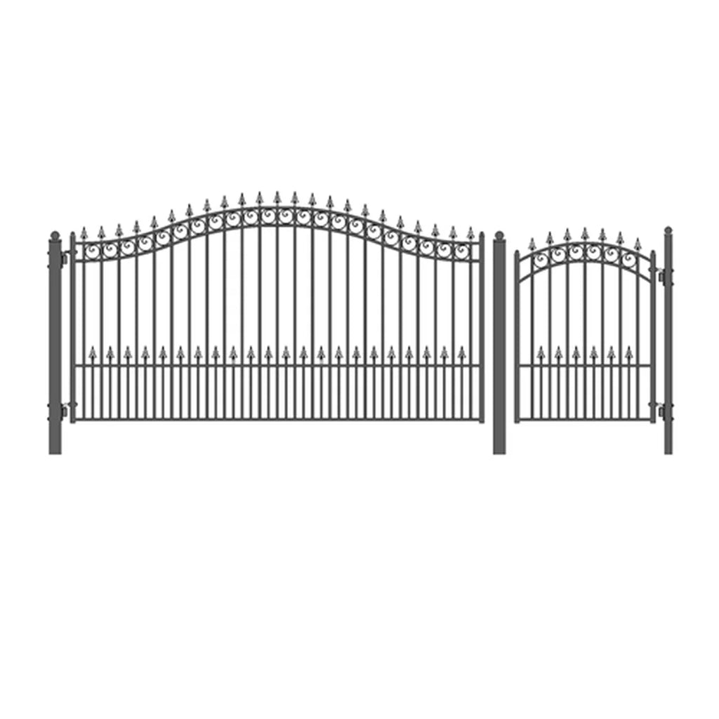 Aleko Steel Single Swing Driveway Gate - PRAGUE Style - 12
