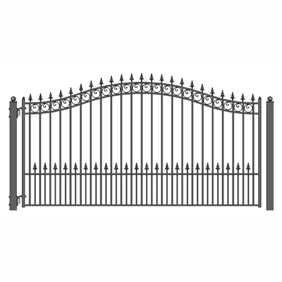 Aleko Steel Single Swing Driveway Gate - PRAGUE Style - 12