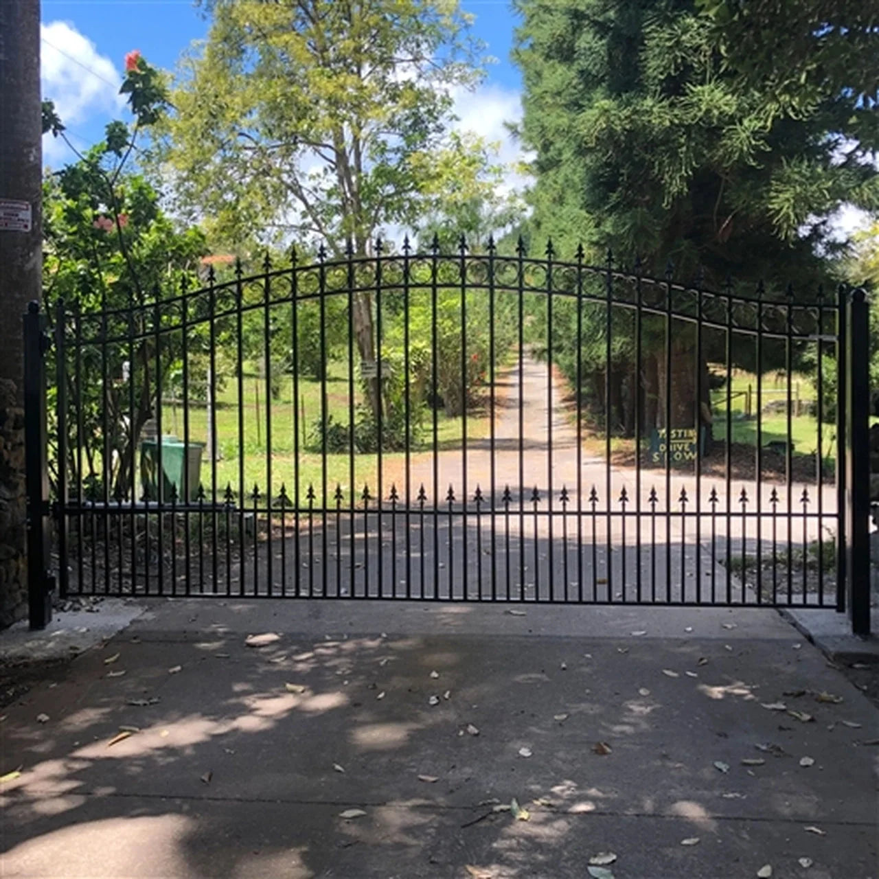 Aleko Steel Single Swing Driveway Gate - PRAGUE Style - 12