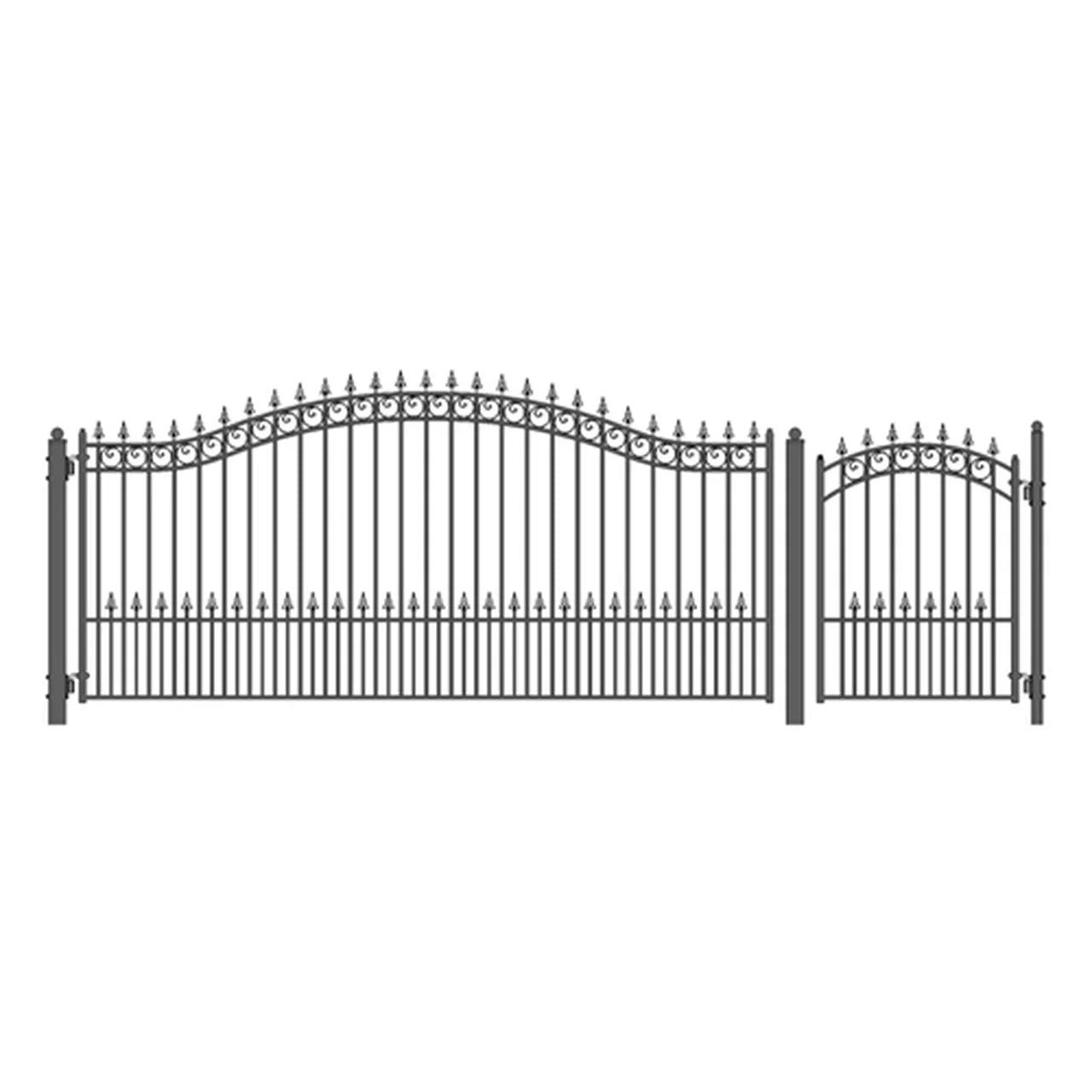 Aleko Steel Single Swing Driveway Gate - PRAGUE Style - 14