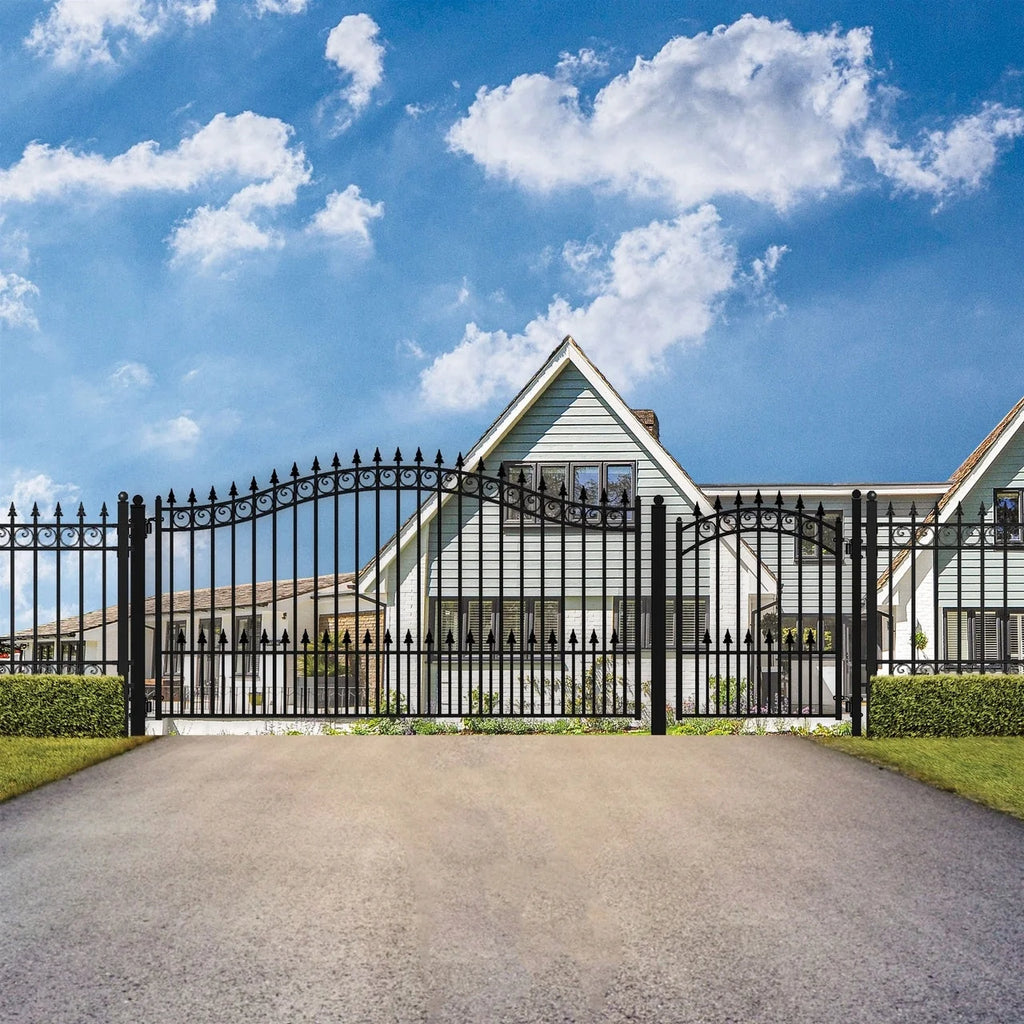 Aleko Steel Single Swing Driveway Gate - PRAGUE Style - 16