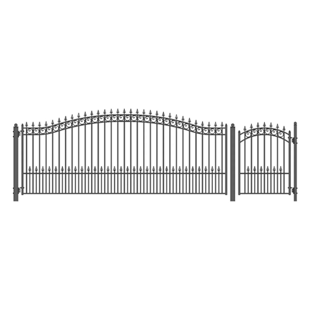 Aleko Steel Single Swing Driveway Gate - PRAGUE Style - 16