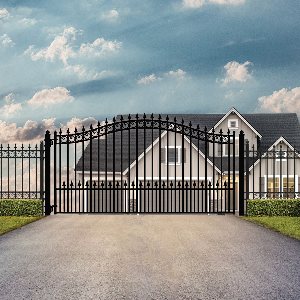 Aleko Steel Single Swing Driveway Gate - PRAGUE Style - 16